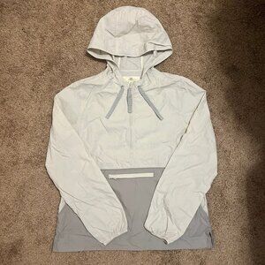 NWOT Thread & Supply Windbreaker Hooded Anorak Jacket Size Medium Cream Gray‎